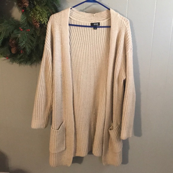 cream colored cardigan